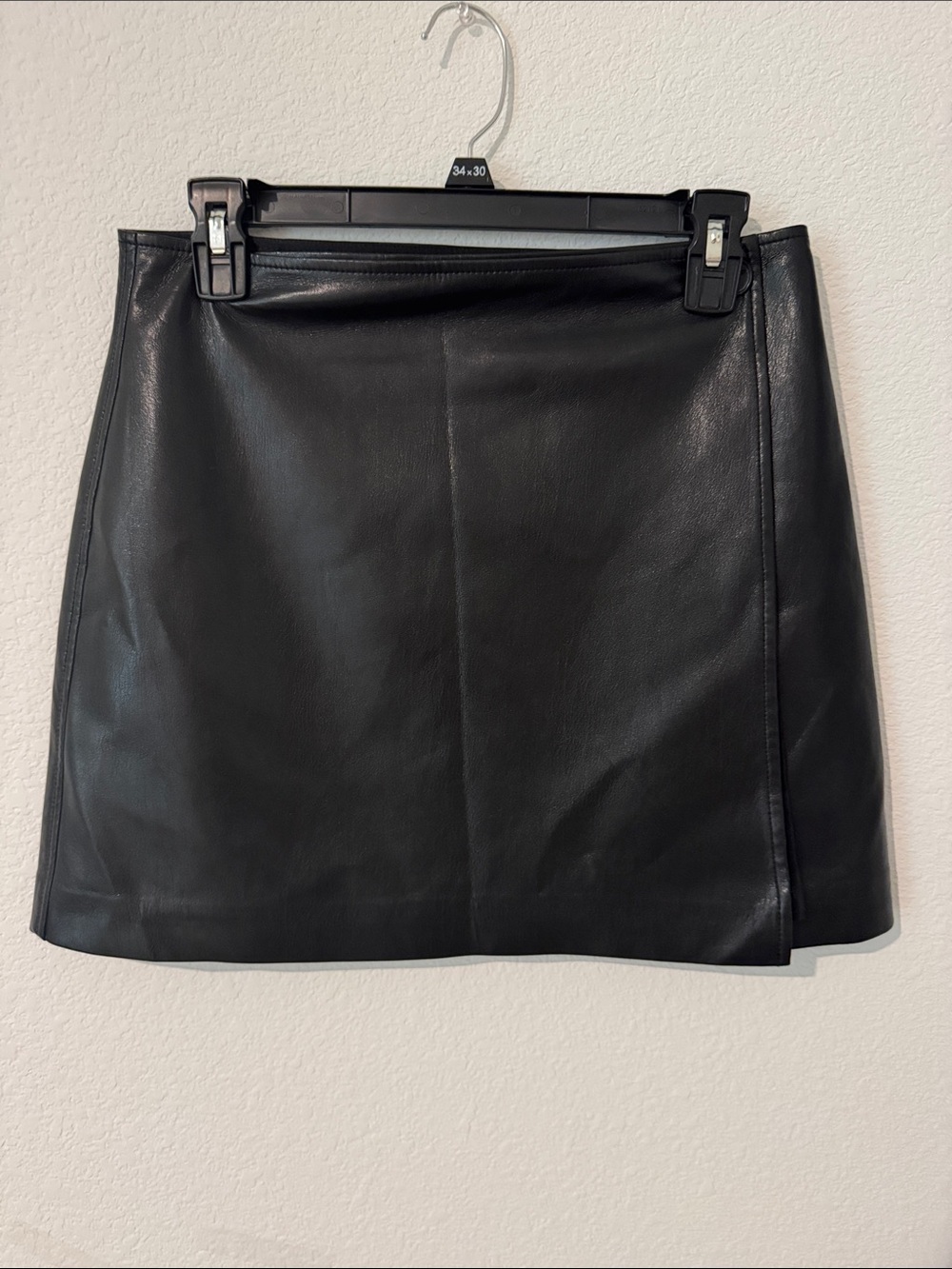 Babaton Black Faux Leather Mini Skirt
